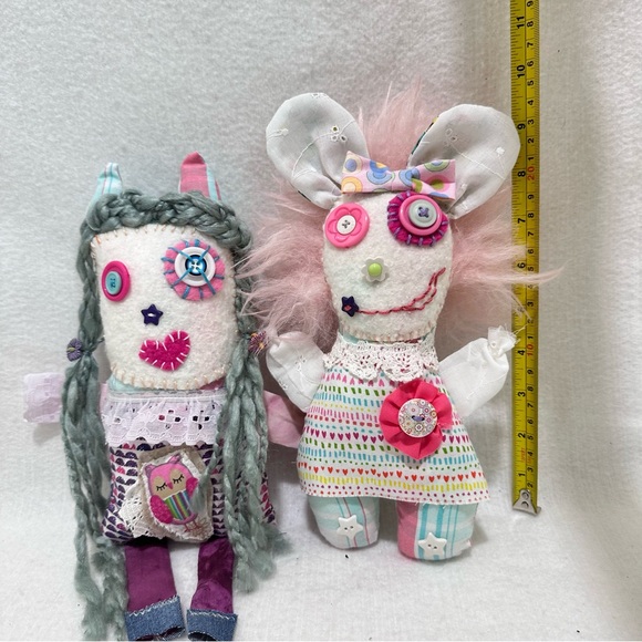 Fairy Forest Friends: Whimsical Handmade Doll Duo for Besties, lace & embroidery - Picture 5 of 9